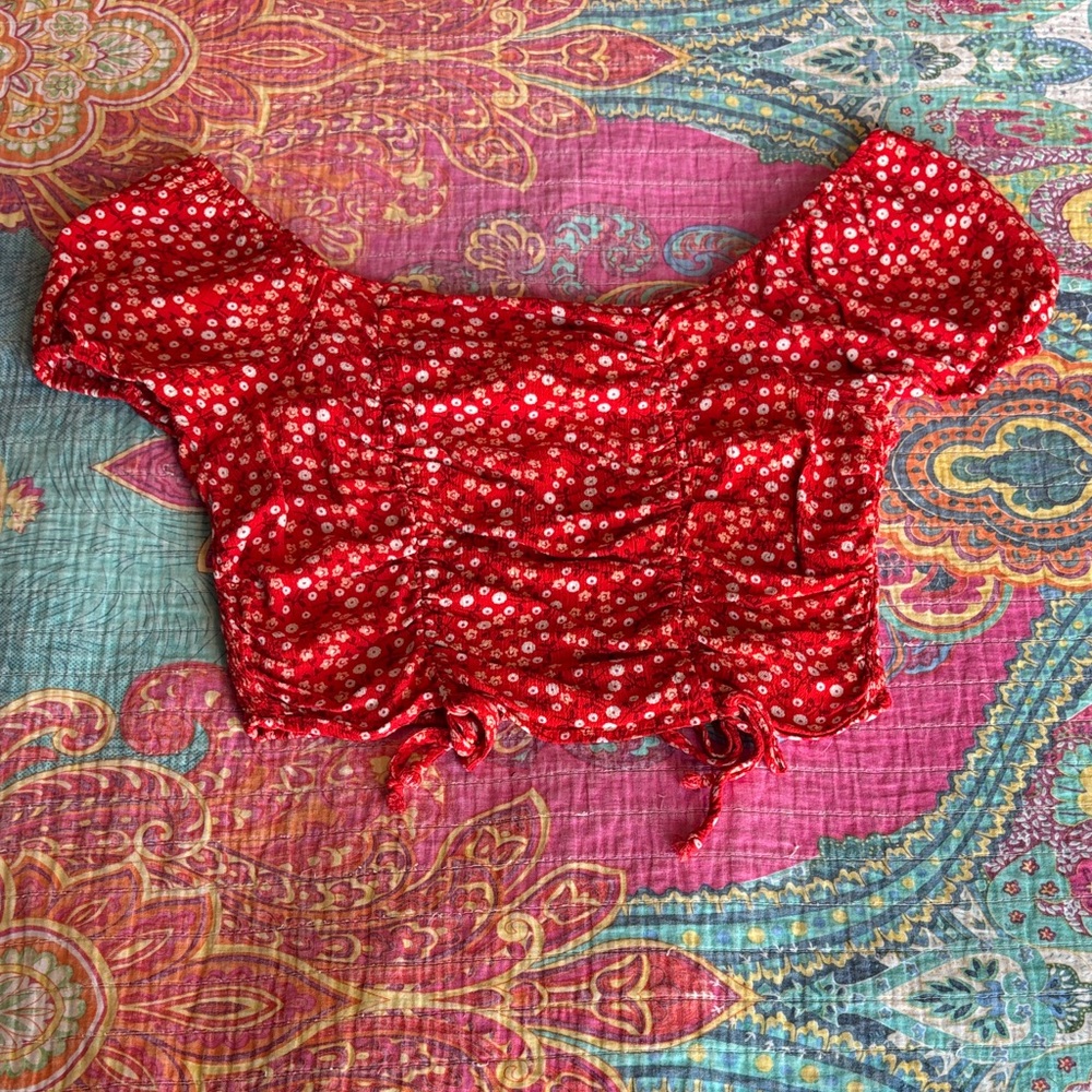 Liberty Love Red and white Patterned Top